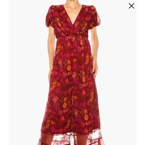 Floral Puff sleeve wide leg jumpsuit